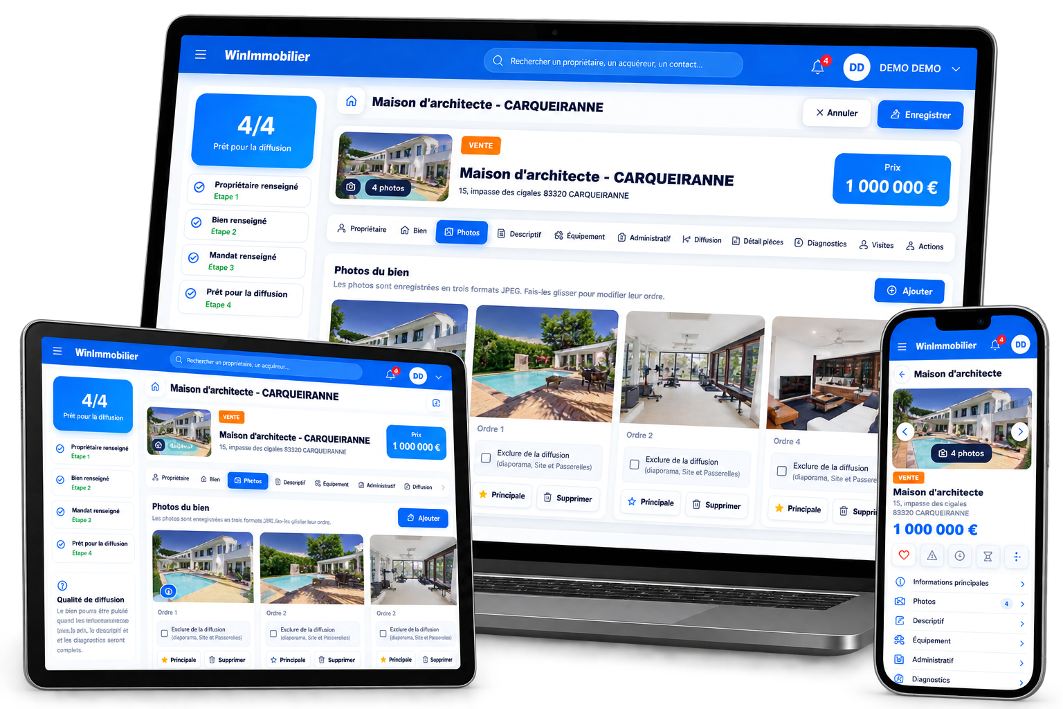 Logiciel WinImmobilier - Tablette