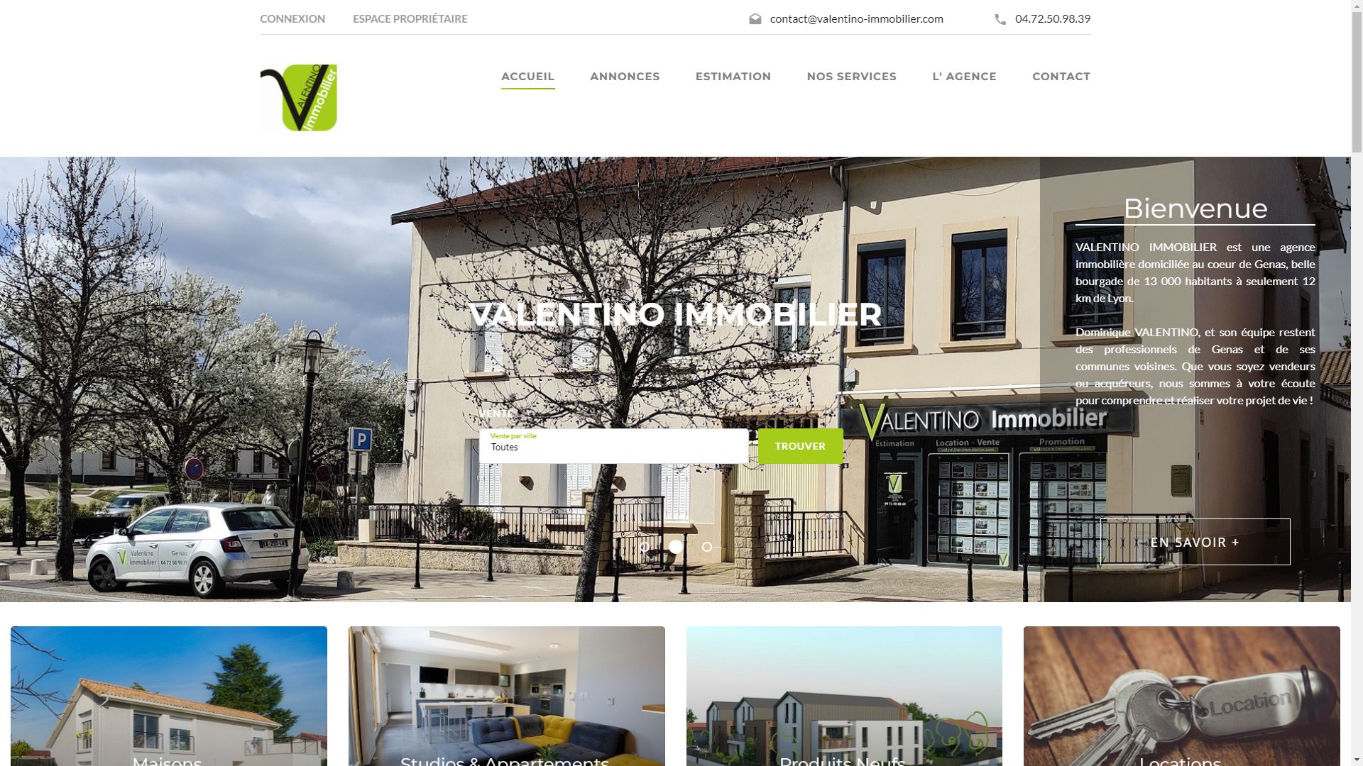 Site immobilier Valentino Immobilier