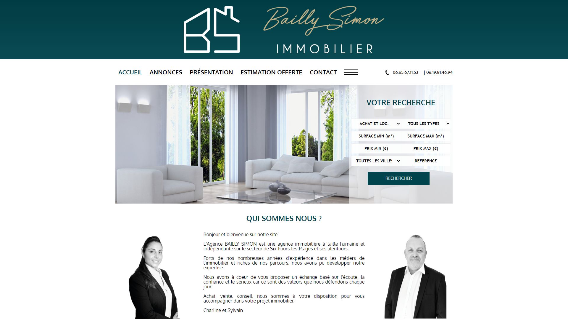 Site immobilier Bailly Simon Immobilier