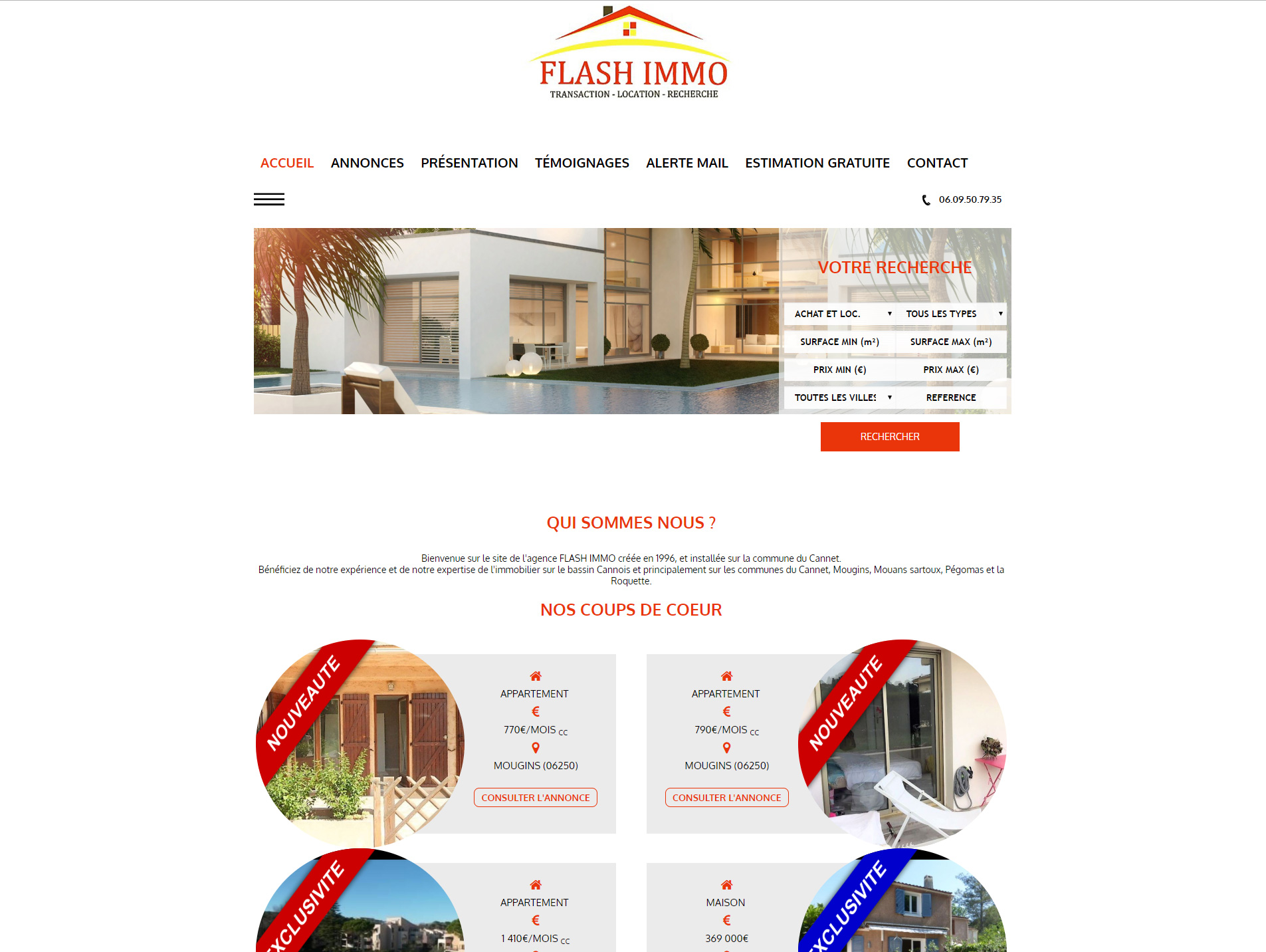 Site immobilier FLASHIMMO