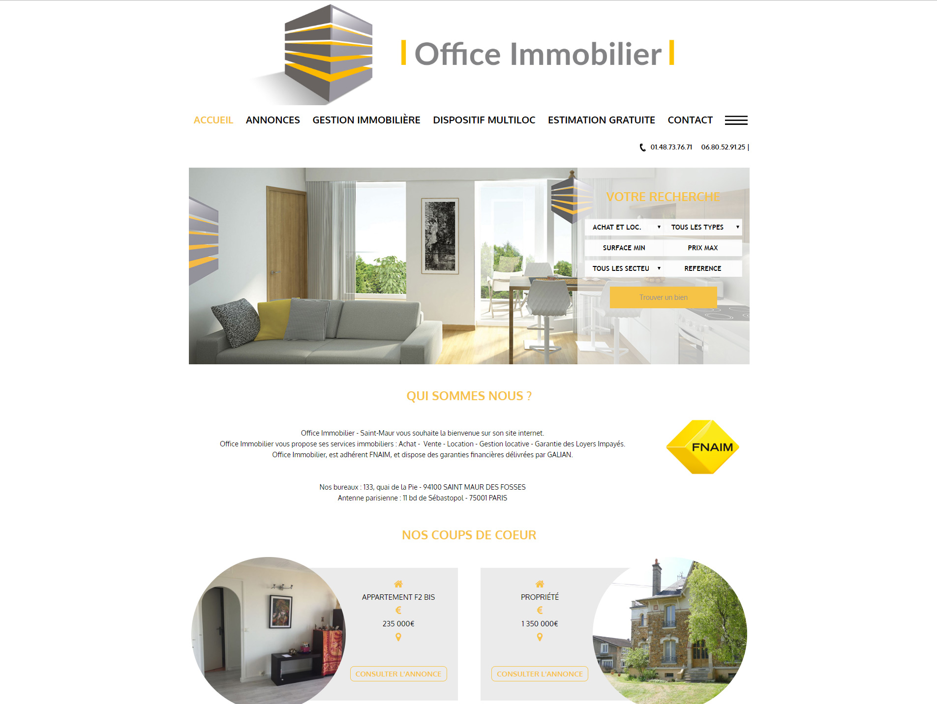 Site immobilier Office Immobilier