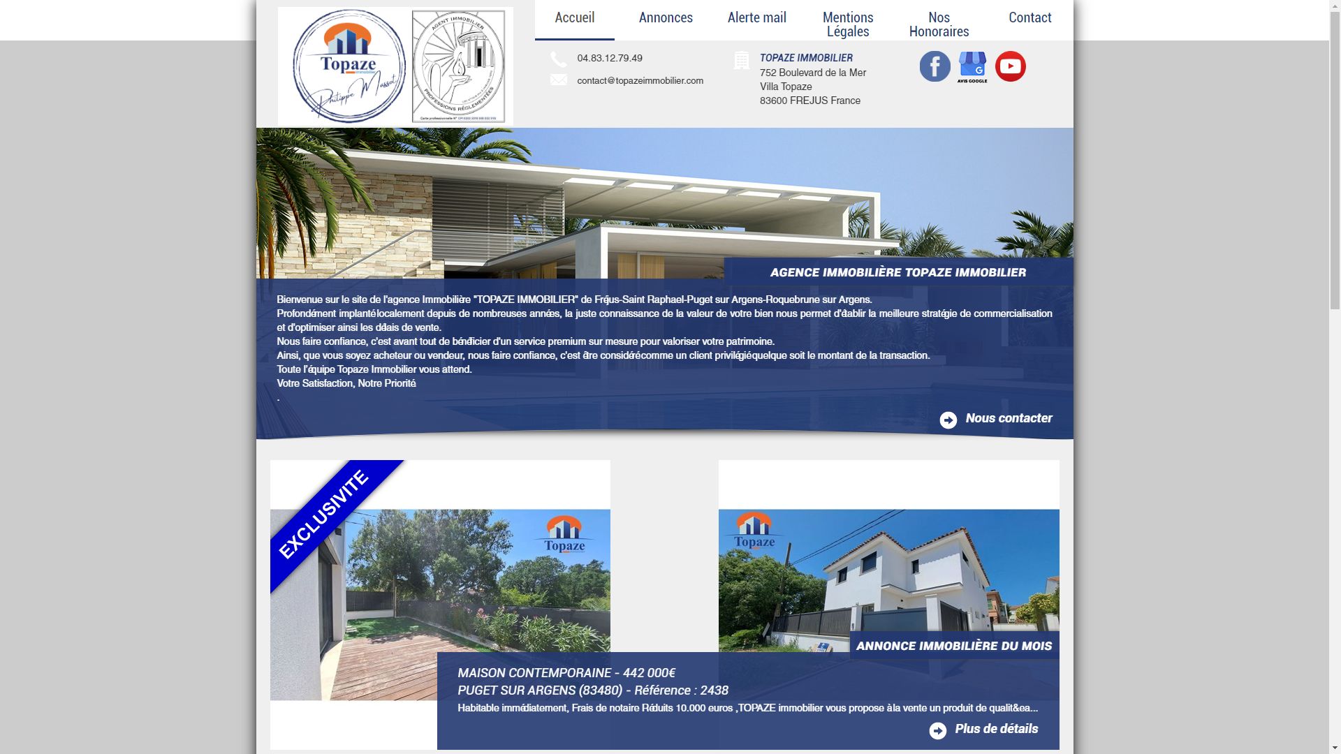 Site immobilier Topaze Immobilier